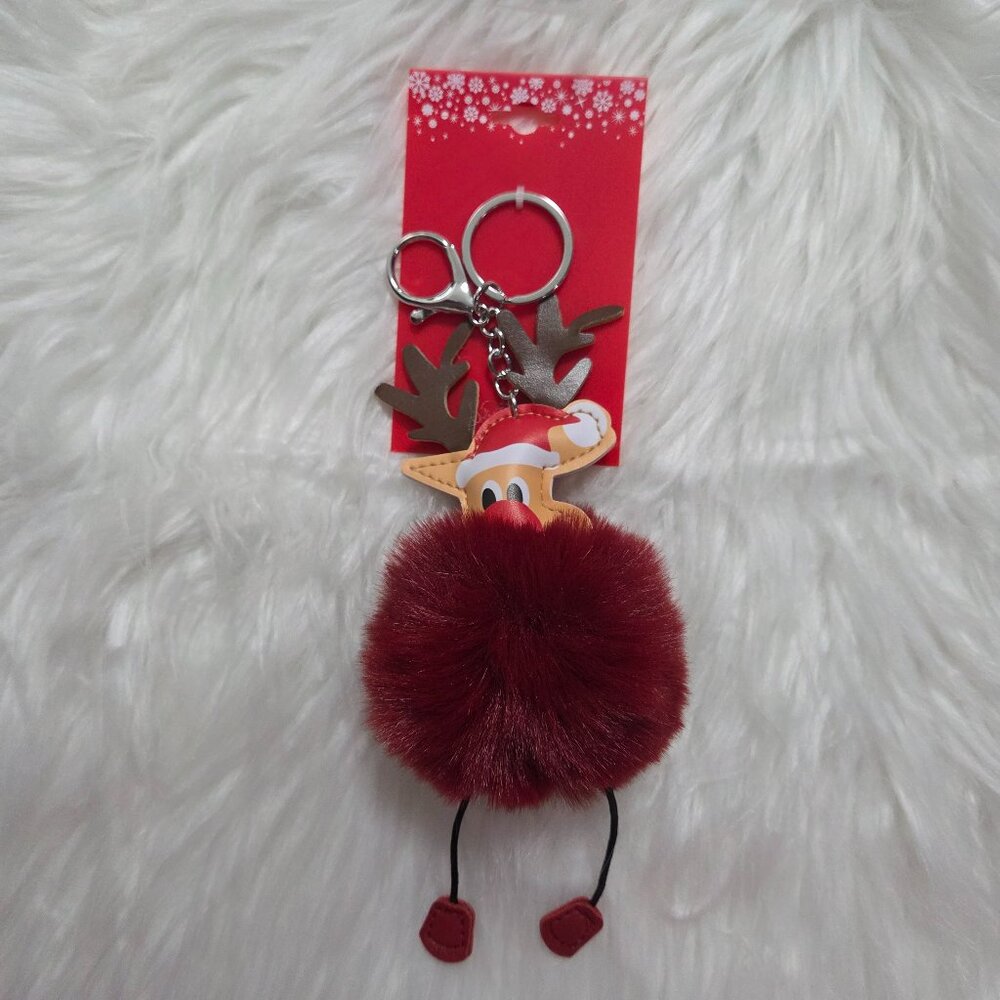Reindeer Puff Keychain